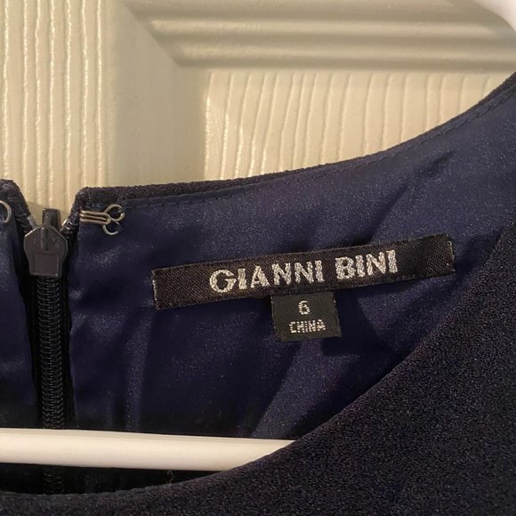 Gianni Bini Navy Feather Dress - Picture 2 of 3